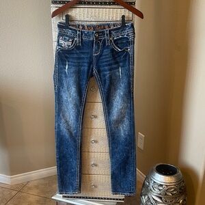 Rock Revival Blue Denim with Silver Details